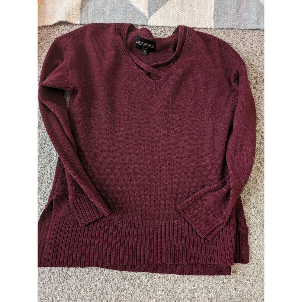 Absolutely Creative Worldwide Dark Olive Heather V-Neck Sweater M